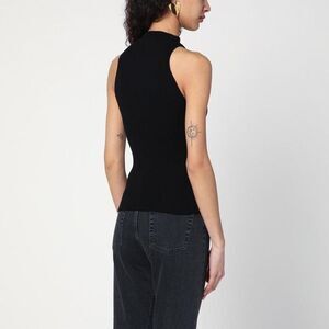 ROBERTO COLLINA Sleeveless Ribbed Mock Neck Top Women BLACK T-Shirts & Tops